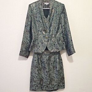 BIGIO Green Mini Pencil Skirt Set for Cocktail 10